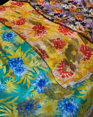 Italian silk lurex jacqurd