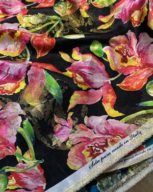 Italian silk lurex jacqurd