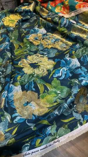 Italian silk lurex jacquard