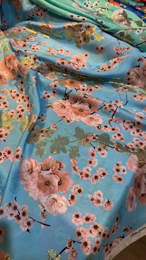 Italian silk lurex jacquard