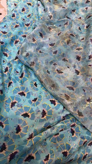 Set chiffon lurex & silk Italian