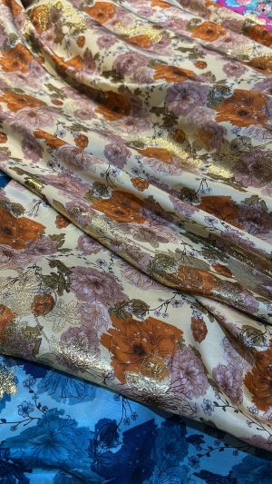 Italian silk lurex jacquard