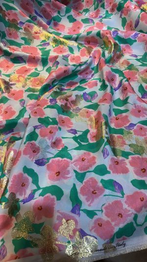 Italian silk lurex jacqurd