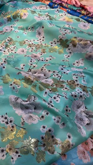 Italian silk lurex jacquard