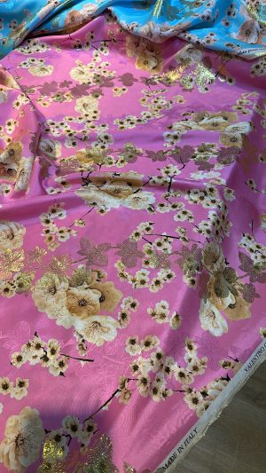 Italian silk lurex jacqurd