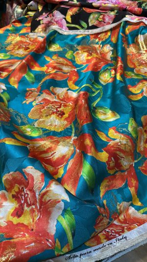 Italian silk lurex jacqurd