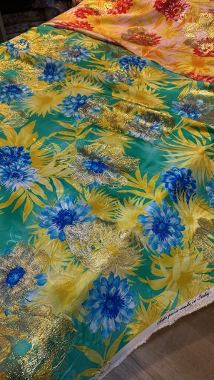 Italian silk lurex jacqurd