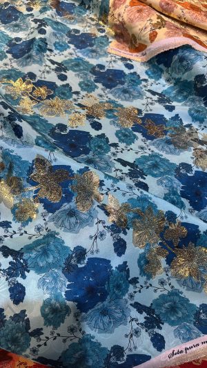 Italian silk lurex jacquard