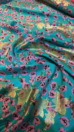 Italian silk lurex jacquard