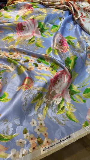 Italian silk lurex jacquard