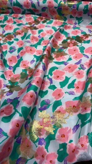Italian silk lurex jacquard