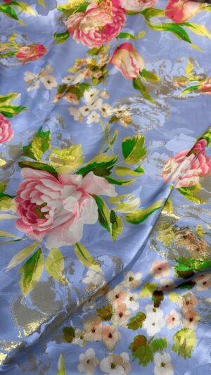 Italian silk lurex jacquard