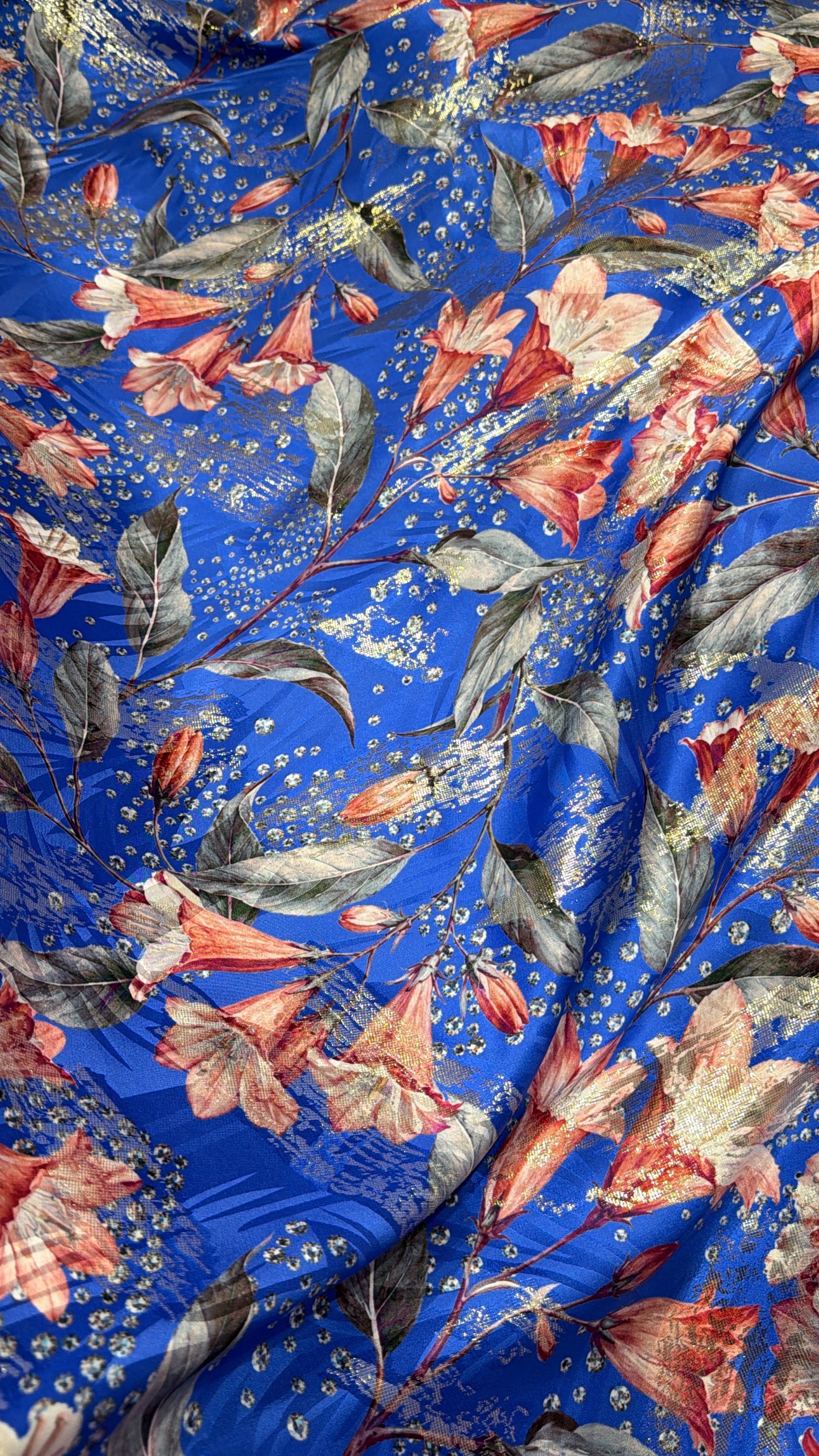 Italian silk jacquard lurex