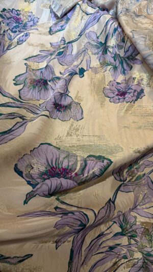 Italian silk jacquard lurex