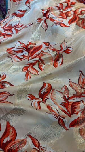 Italian silk jacquard lurex