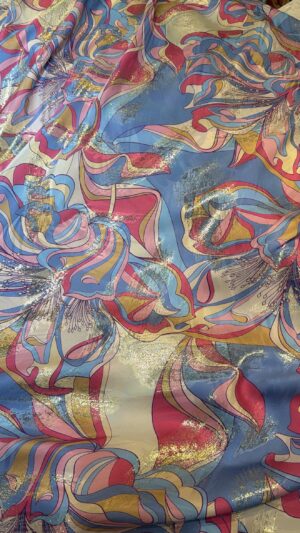 Italian silk jacquard lurex