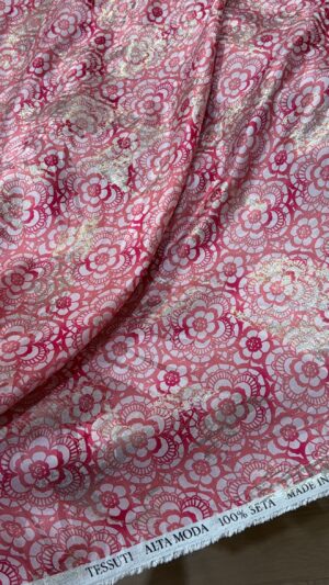 Italian silk jacquard lurex