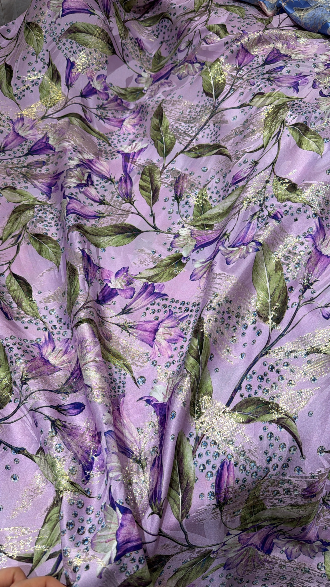 Italian silk jacquard lurex