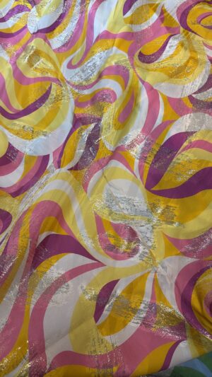 Italian silk jacquard lurex