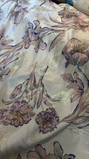 Italian silk jacquard lurex