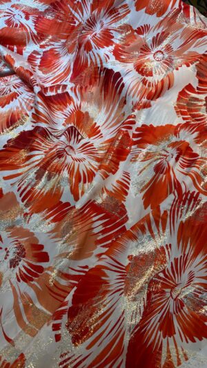 Italian silk jacquard lurex