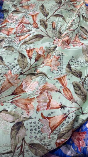 Italian silk jacquard lurex