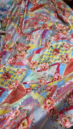 Italian silk jacquard lurex