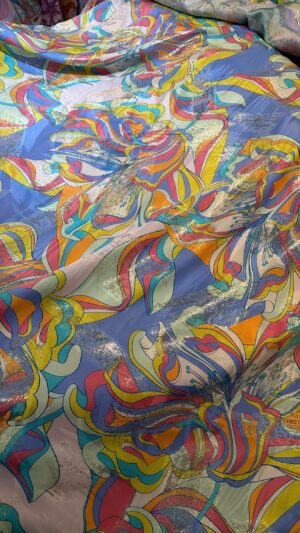 Italian silk jacquard lurex