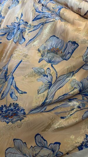 Italian silk jacquard lurex
