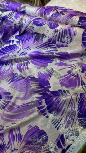Italian silk jacquard lurex