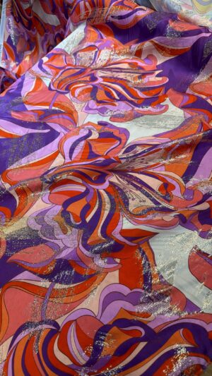 Italian silk jacquard lurex