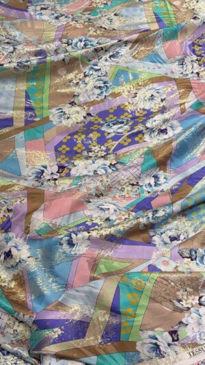 Italian silk jacquard lurex