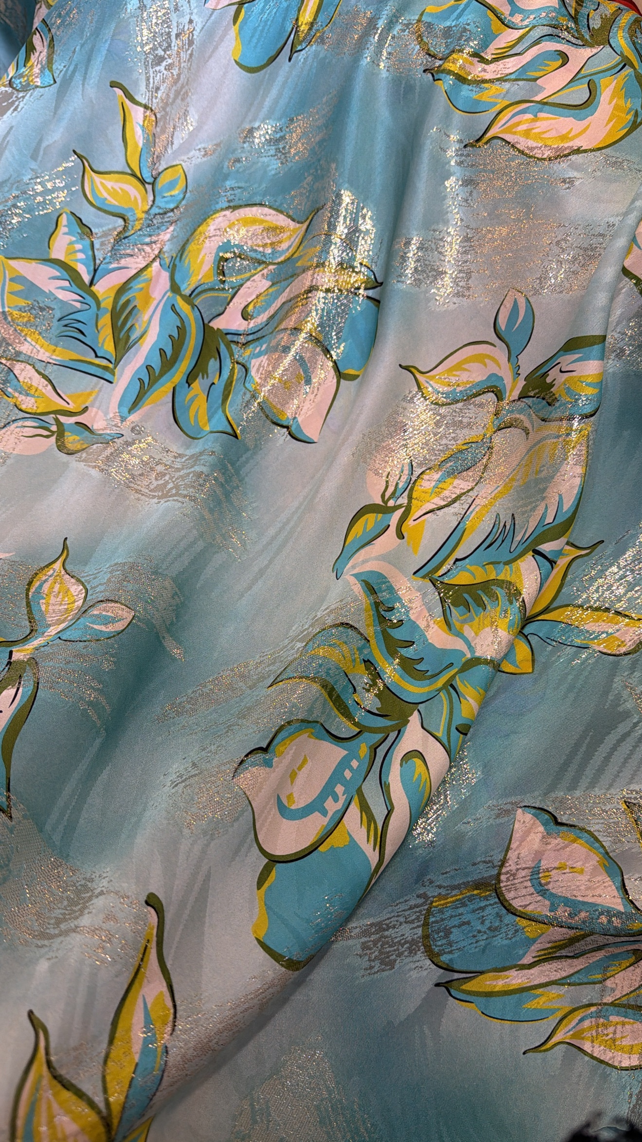 Italian silk jacquard lurex