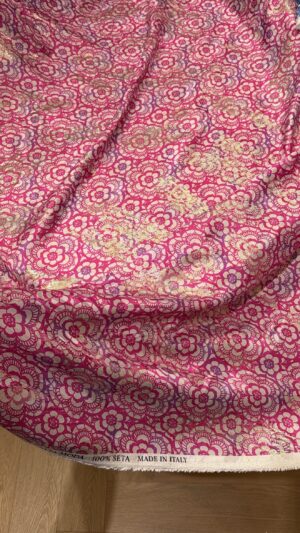 Italian silk jacquard lurex