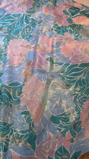 Italian silk jacquard lurex