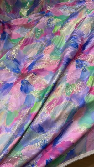 Italian silk jacquard lurex