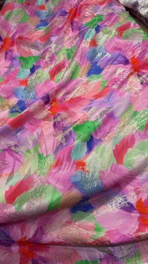 Italian silk jacquard lurex