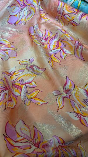 Italian silk jacquard lurex