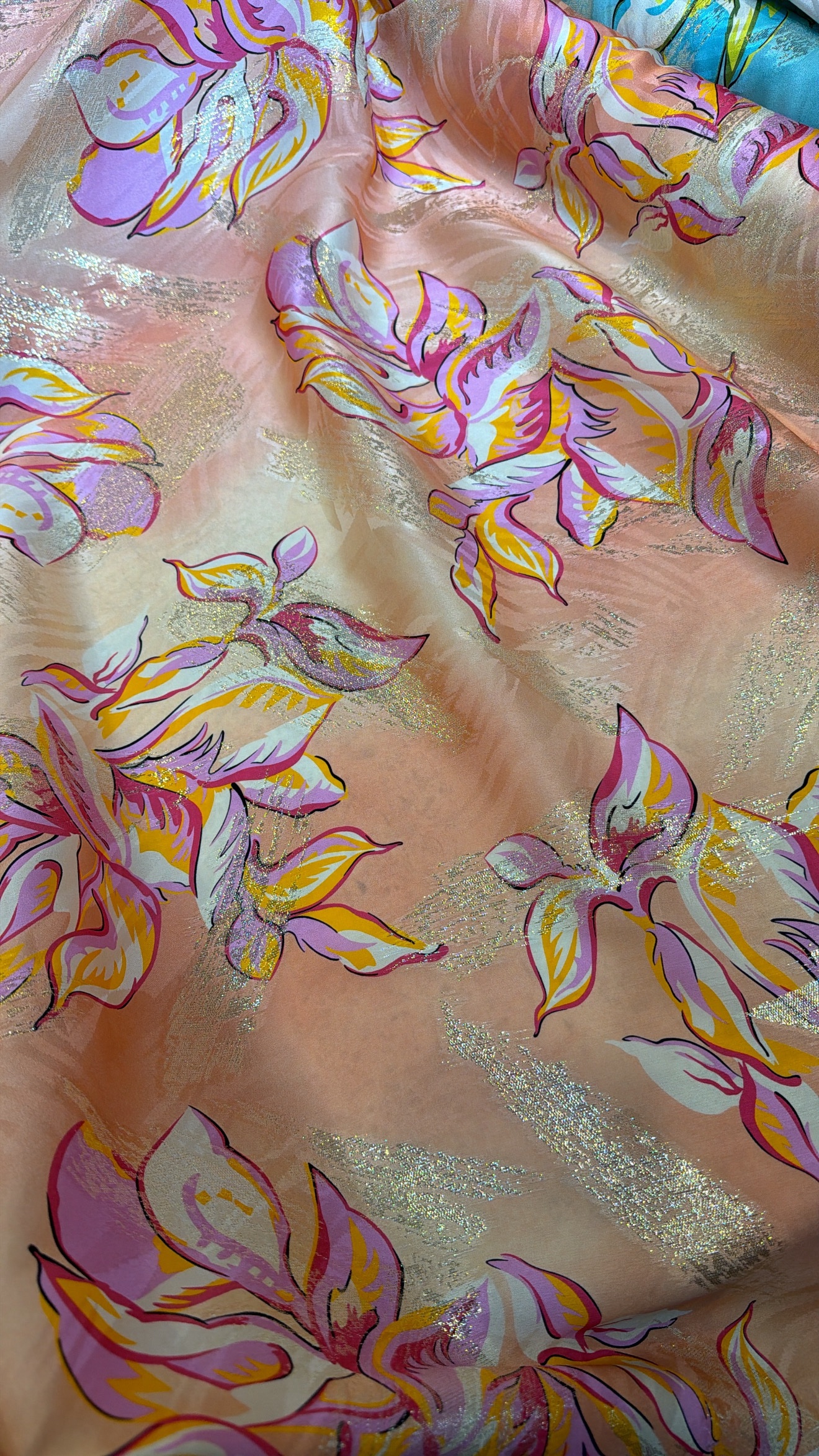 Italian silk jacquard lurex