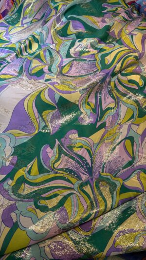 Italian silk jacquard lurex
