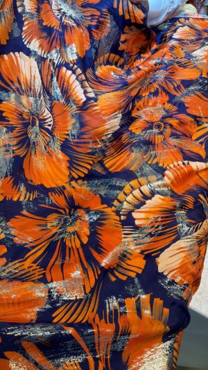 Italian silk jacquard lurex